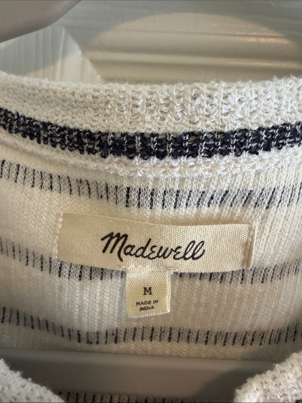 Madewell Cream Sweater with Black Stripe Detail - Picture 2 of 3